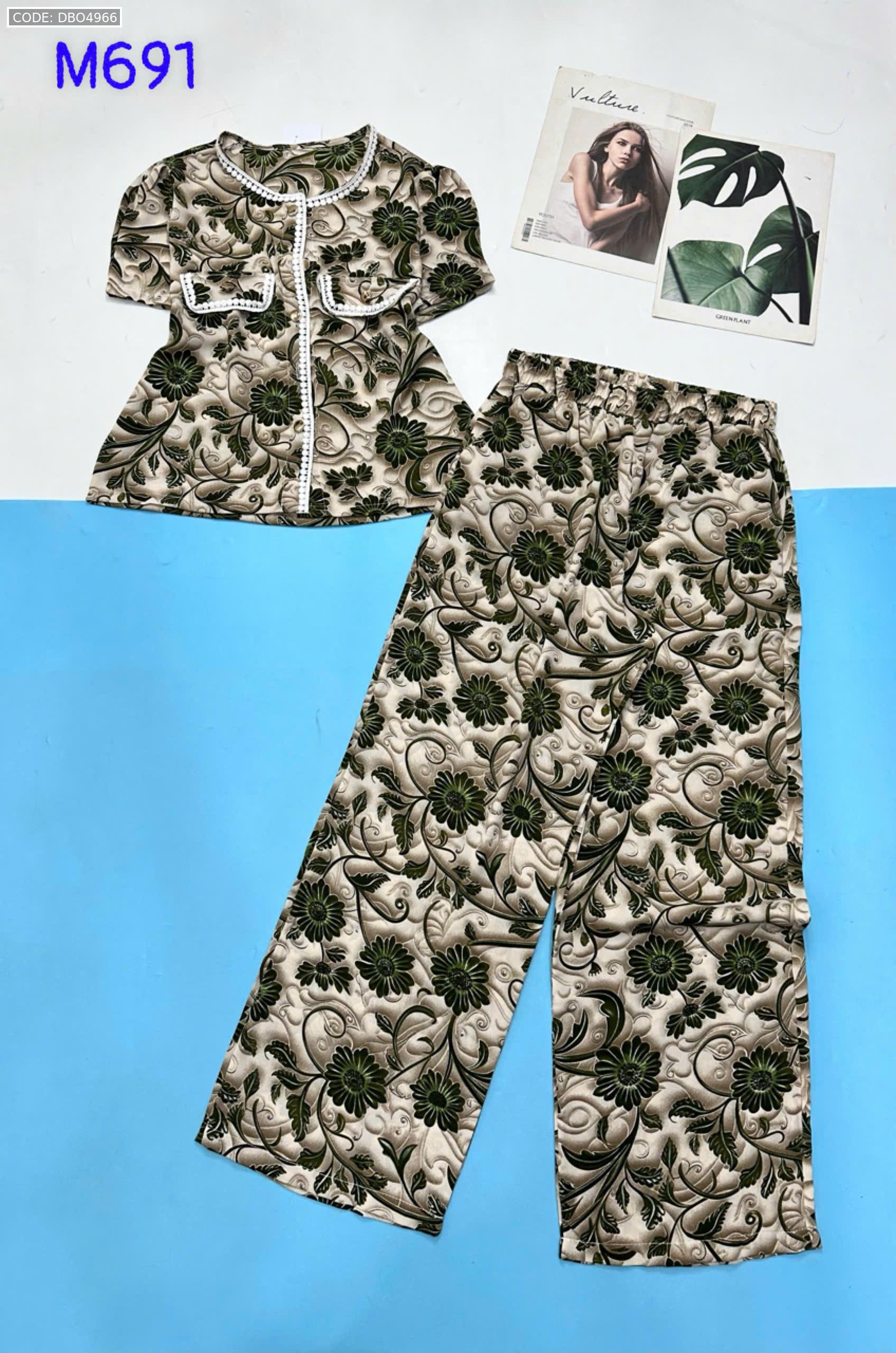 Đồ bộ mango áo tay ngắn may 2 túi trước kiểu xinh Đồ bộ mango áo tay ngắn may 2 túi trước kiểu xinh