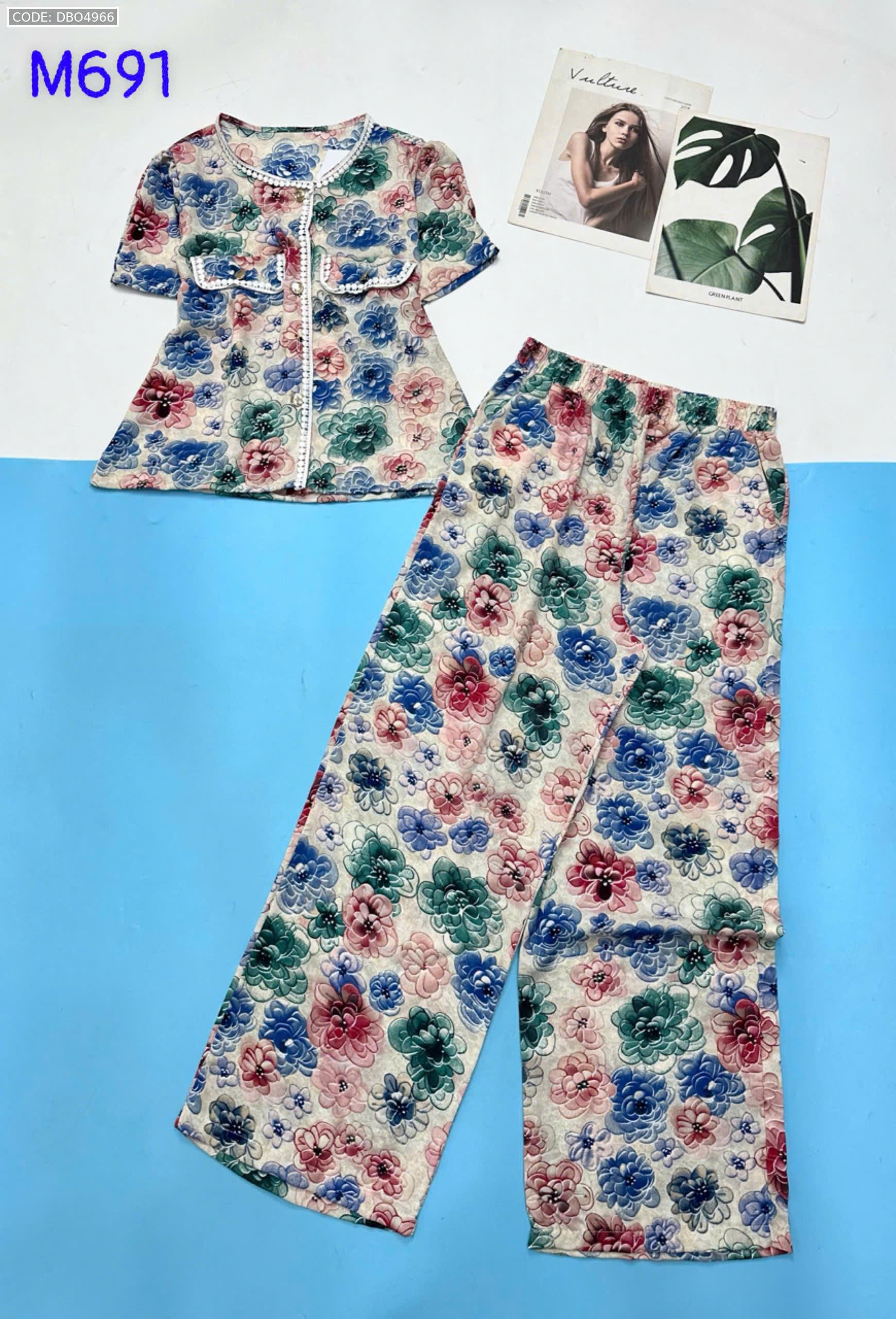 Đồ bộ mango áo tay ngắn may 2 túi trước kiểu xinh Đồ bộ mango áo tay ngắn may 2 túi trước kiểu xinh