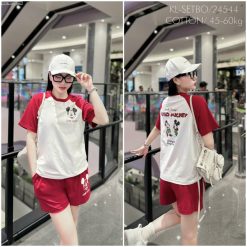 đồ bộ quần đùi áo tay ngắn in hình chuột mickey size lớn - DBO4967