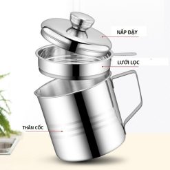 Ca Lọc Dầu Inox 304 Có Lưới Lọc Cặn Và Tạp Chất Tiện Lợi 700ml - CLD01