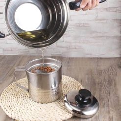 Ca Lọc Dầu Inox 304 Có Lưới Lọc Cặn Và Tạp Chất Tiện Lợi 700ml - CLD01