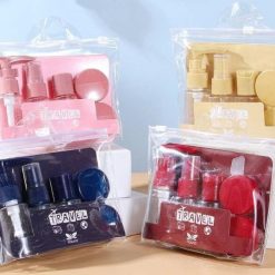 Bộ Chiết Mỹ Phẩm 6 Món Kèm Túi Zip Nhiều Màu 16x13cm - BCMP6M01