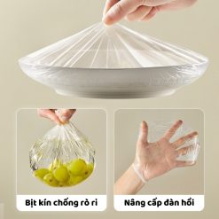 Gói 100 Màng Bọc Thực Phẩm Dạng Rút Siêu Dai Có Nắp Đậy Kính 30X14cm - GMBTP01