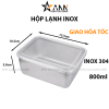 Hộp Lạnh Inox Đựng Thực Phẩm Kèm Nắp Nhựa 13.5x10.5x5.8cm - HLIN01