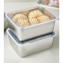 Hộp Lạnh Inox Đựng Thực Phẩm Kèm Nắp Nhựa 13.5x10.5x5.8cm - HLIN01