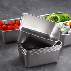 Hộp Lạnh Inox Đựng Thực Phẩm Kèm Nắp Nhựa 13.5x10.5x5.8cm - HLIN01