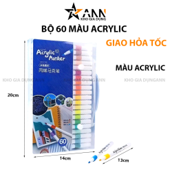 Bộ 60 Màu Acrylic Vẽ Trên Mọi Chất Liệu Có Thể Vẽ Chồng Màu 20x14x3cm - MARL01