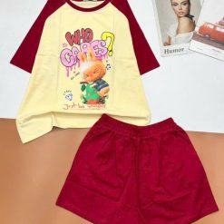 Đồ bộ quần đùi áo tay ngắn chữ WHO - DBO4979