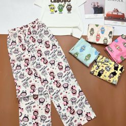 Đồ bộ quần dài áo tay ngắn tăm nhuyễn phối đũi sọc - DBO4983