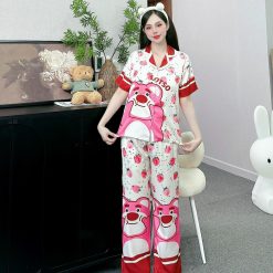 Đồ bộ pijama latin quần dài áo tay ngắn in nhiều hình - DBO4987