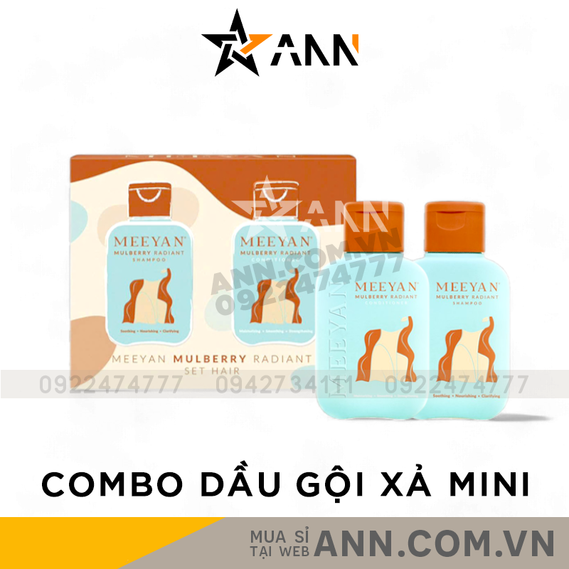 Giá sỉ combo Dầu Gội Xả Rễ Dâu Tằm Meeyan Mini Giá sỉ combo Dầu Gội Xả Rễ Dâu Tằm Meeyan Mini