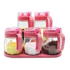 Bộ 5 Hủ Thủy Tinh Đựng Gia Vị Tiện Dụng 33x22x9cm - BHTT01