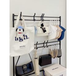 Kệ Để Giày 4 Tầng Chữ H Có Móc Treo Quần Áo Và Đồ Dùng 152x60x26cm - KDGCHDN01