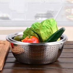 Bộ 5 Thau Rổ Inox 304 Cao Cấp - B5TRIN01