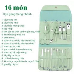 Bộ Cắt Móng Tay 16 Món Bằng Thép Không Gỉ Kèm Bao - BCMT13M01