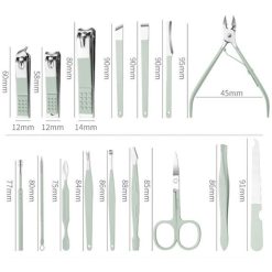 Bộ Cắt Móng Tay 16 Món Bằng Thép Không Gỉ Kèm Bao - BCMT13M01