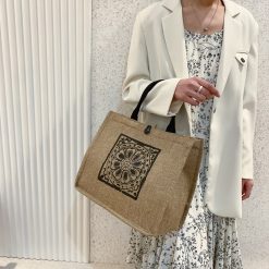 Túi Cói Size To Túi Xách Cói Họa Tiết Đơn Giản 34x29cm - TCHTDG01