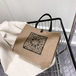 Túi Cói Size To Túi Xách Cói Họa Tiết Đơn Giản 34x29cm - TCHTDG01