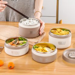 Hộp Đựng Cơm 3 Ngăn Kèm Túi Đựng Cơm Có Thìa Muỗng Tiện Lợi 14x22.2cm - HDC3M01