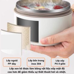 Hộp Đựng Cơm 3 Ngăn Kèm Túi Đựng Cơm Có Thìa Muỗng Tiện Lợi 14x22.2cm - HDC3M01