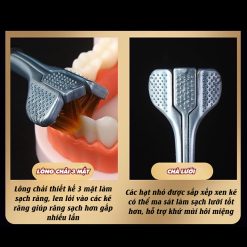 4 Bàn Chải Đánh Răng 3 Mặt Vệ Sinh Răng Miệng 18.5cm - BCDR3M01