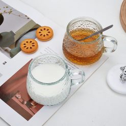 Ly Thủy Tinh Nắp Gấu Cốc Thủy Tinh Pha Lê Có Nắp Kèm Thìa 10x9.5x8cm - LTTNG01