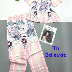 Đồ bộ pijama quần dài áo tay ngắn in nhiều hình - DBO4994