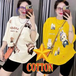 Đồ bộ quần lửng áo tay ngắn in nhiều chú thỏ - DBO4997