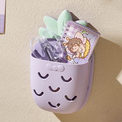 Giỏ Treo Tường Hình Quả Dứa Kèm Miếng Dán Không Cần Đục Lỗ 21x12.5x6cm - GTTHQD01