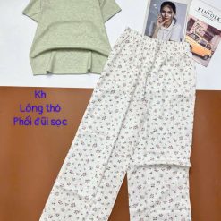 Đồ bộ quần dài áo tay ngắn trỏn quần nhiều hình - DBO4998