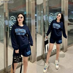 Đồ bộ quần đùi áo tay dài in nhiều chữ - DBO4999