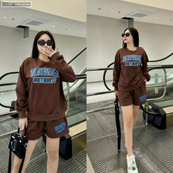 Đồ bộ quần đùi áo tay dài in nhiều chữ - DBO4999