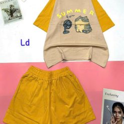 Đồ bộ quần đùi áo tay ngắn hình thỏ quạt - DBO5003