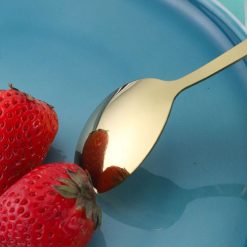 Bộ 6 Muỗng Inox 304 Vân Đá Tráng Vàng Kèm Hộp 16x18cm - MIN03401