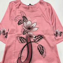 Đồ bộ trung niên đính đá la tin quần dài in bông có 3 size - DBO5015