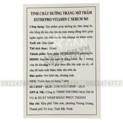 Serum Vitamin C Serum 561 Esthepro Hỗ Trợ Dưỡng Trắng Da 100ml - 8809084393280