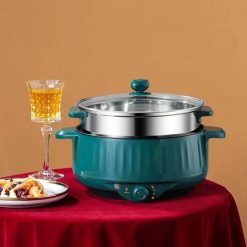 Nồi Lẩu Điện Thông Minh - Bếp Điện Công Suất Lớn 1000W - Tặng Kèm Giá Hấp Inox 34x17cm - NLDBD01