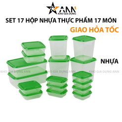 Set Hộp Nhựa 17 Món Đựng Bảo Quản Thực Phẩm - HDTP17M01
