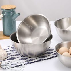 Set 3 Thau Inox 304 Trộn Salad Có Vạch Chia Dung Tích - S3TTSL01