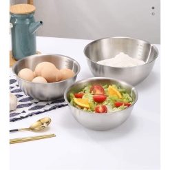 Set 3 Thau Inox 304 Trộn Salad Có Vạch Chia Dung Tích - S3TTSL01