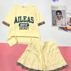 đồ bộ quần váy áo tay ngắn in chữ ALLEAS - DBO5019