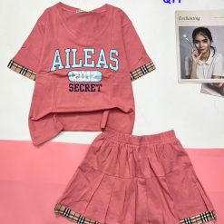 đồ bộ quần váy áo tay ngắn in chữ ALLEAS - DBO5019