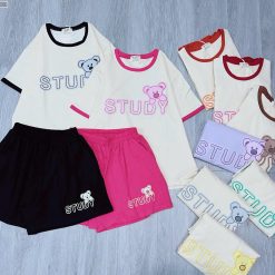 Đồ bộ quần đùiu tay áo ngắn in thỏ STUDY - DBO5023