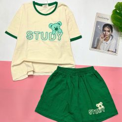 Đồ bộ quần đùiu tay áo ngắn in thỏ STUDY - DBO5023