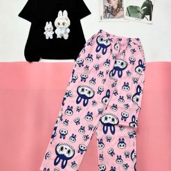 Đồ bộ quần dài áo tay ngắn tăm nhuyễn phối đũi sọc ống nhỏ - DBO5032