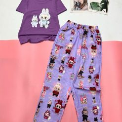 Đồ bộ quần dài áo tay ngắn tăm nhuyễn phối đũi sọc ống nhỏ - DBO5032