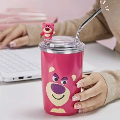 Ly Giữ Nhiệt Cốc Giữ Nhiệt Inox Gấu Dâu Lotso 400ml 13.5x8cm - CGNGD01
