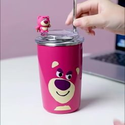 Ly Giữ Nhiệt Cốc Giữ Nhiệt Inox Gấu Dâu Lotso 400ml 13.5x8cm - CGNGD01