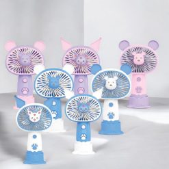 Quạt Cầm Tay Mini Tai Thỏ Kèm Đế - QMNCT02