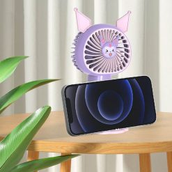 Quạt Cầm Tay Mini Tai Thỏ Kèm Đế - QMNCT02